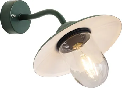 Produktbild von Qazqa Industrial außen Wandleuchte, Außenlampe, Wandlampe für den Garten - Munich - Grün, max. 15W, Geeignet für LED, 26cm, IP44