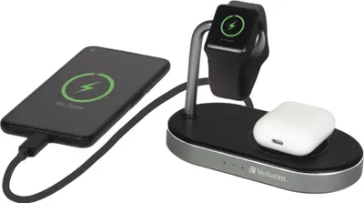 Produktbild von Verbatim WCS-02 Aluminium 3-in-1 Qi MFi WiFi+Apple Watch Charger