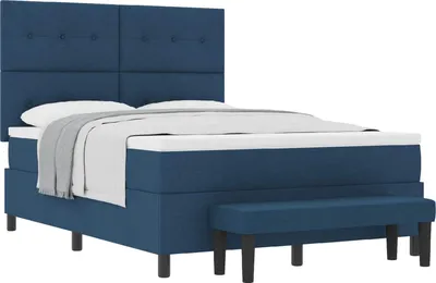 Immagine prodotto di Letto a molle con materasso Blu 140 x 200 cm Tessuto