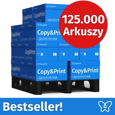 Zdjęcie produktu dla NOWOŚĆ: Easyprint Papier do drukarek i kopiarek, 125000 arkuszy, 25 x 5000, A4, Premium, ekstra biały, CIE 160, Zwycięzca testów, Certyfikat PEFC