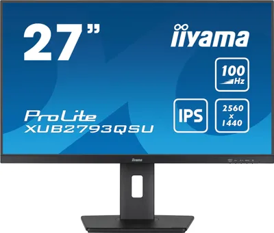Obrázek produktu pro iiyama ProLite XUB2793QSU-B6, 68,6 cm (27"), 2560 x 1440 px, Quad HD, LED, 1 ms, Černá
