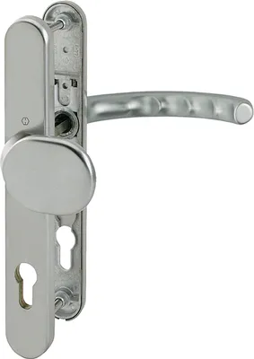 Produktbild von Wechselgarnitur LUXEMBOURG - m Knopf u. Langschild PZ88, Edelstahl-Effekt ÖNORM
