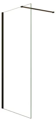 Produktbild von Duschspa Walk-In Dusche 100x200cm Schwarz matt Duschwand 8mm NANO ESG-Glas mit 90cm Stabilisator F129B Duschabtrennung