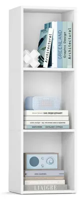 Immagine prodotto di Libreria a 3 ripiani, scaffale aperto, colore bianco, dimensioni 24 x 30 x 94,8 cm