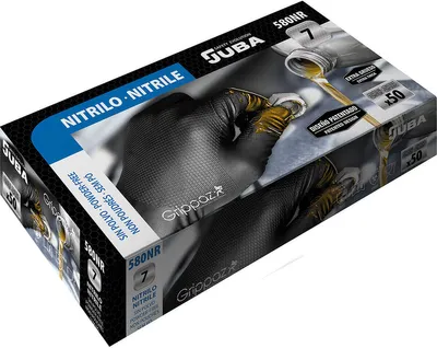 Produktbild von Einweghandschuhe JUBA Schwarz Puderfrei Box (50 Stück) - 10