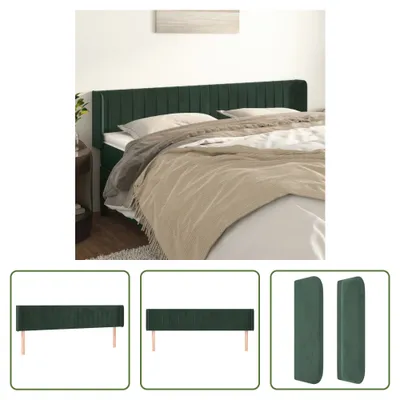 Produktbild von The Living Store Kopfteil mit Ohren Dunkelgrün 203x16x78/88 cm Samt
