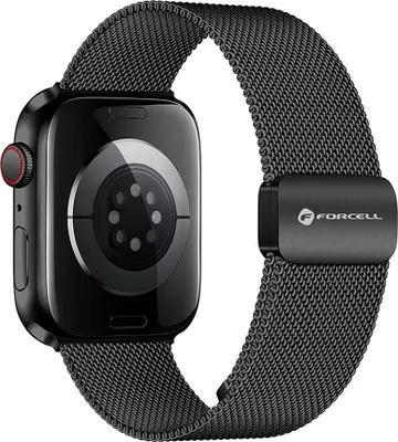 Zdjęcie produktu dla FORCELL F-DESIGN FA14 magnetyczny pasek ze stali nierdzewnej do APPLE Watch 38 / 40 / 41 mm czarny