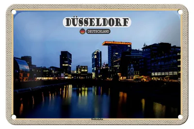 Produktbild von Blechschild Städte Düsseldorf Medienhafen Baukunst 18x12cm Dekoration