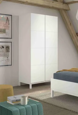 Produktbild von VIPACK - EVA Kleiderschrank 2-trg. (Soft-Close), mit Inneneinteilung, weiß lackiert