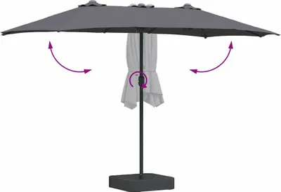 Immagine prodotto di Ombrello da giardino Antracite 385 x 209 x 244 cm