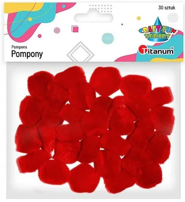 Immagine prodotto di Pompon acrilici 25mm rosso 30pz.