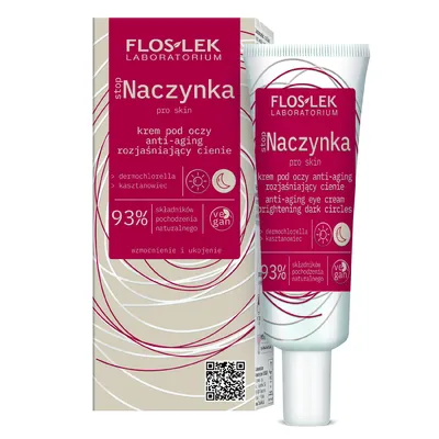 A product shot of an eye cream tube and its box.