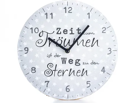 Produktbild von Wanduhr mit Motivationsspruch Sterne