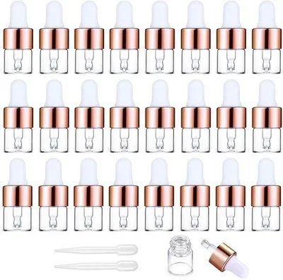 Obrázek produktu pro Omgoods – 24 mini skleněných lahviček s kapátkem