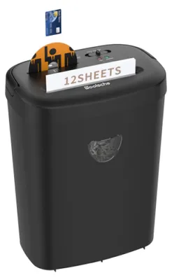 Productafbeelding van Zimilo documentvernietiger, 12 bladen, veiligheidsniveau P4, kruisgesneden (4x38mm), 25 liter opvangbak, stille shredder voor kantoor, geschikt voor CD's, kaarten en nietjes