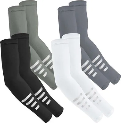 Produktbild von Reflektierende ArmSchutz Armband Elastisch Sport Uni 4er Pack Schwarz Weiß Hellgrau Dunkelgrau
