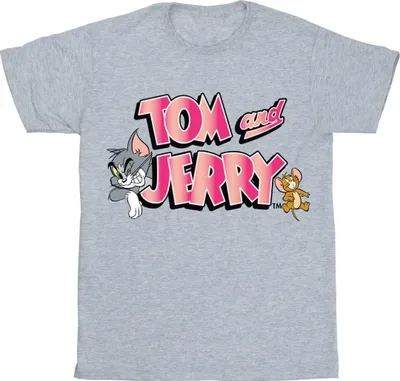 Produktbild von Tom And Jerry - "Gradient Logo" T-Shirt für Herren BI52115 (3XL) (Grau)