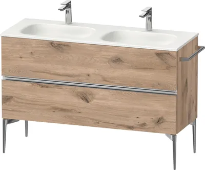 Image de Duravit Sivida Meuble sous-lavabo, 2 tiroirs, poignée profilée chromée, 1280x477x592mm, pour Sivida, SV4654010550000