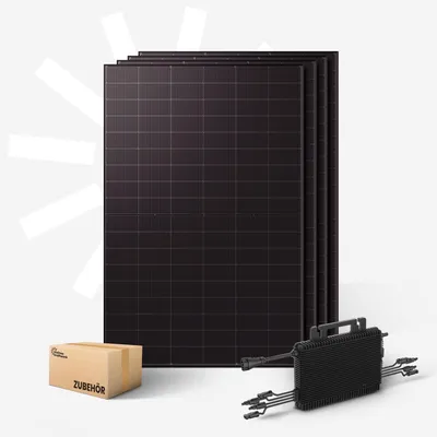 Produktbild von Kleines Kraftwerk 2000W Balkonkraftwerk XL Komplettset – 1600W Wechselrichter mit WiFi & Bluetooth, 4×500W bifaziale Solarmodule, 5 m Kabel