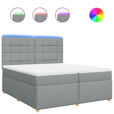 Produktbild von Boxspringbett mit Matratze Hellgrau 200x200 cm Stoff
