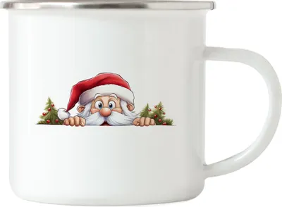 Produktbild von Süßer Weihnachtsmann Emaille Tasse Weihnachten Christmas Nikolaus Advent