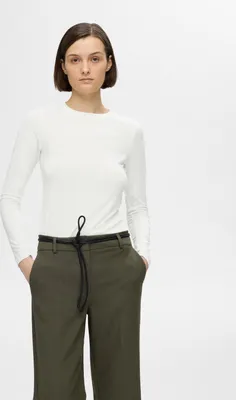 Zdjęcie produktu dla Koszulka z długim rękawem Slim Fit Okrągły dekolt Podstawowy | L