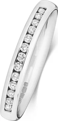 Produktbild von 18 Karat (750) Weißgold Halb Eternity Diamant Trauring/Ehering/Hochzeitsring Brillant-Schliff 0.17 Karat G - SI1, 54 (17.2); TRS1878818KWRSN