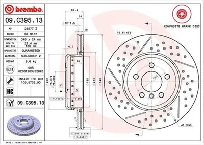 Image de Disque de frein BREMBO 09.C395.13
