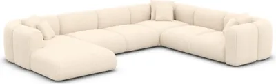 Produktbild von Strukturstoff U-Form XXL Wohnlandschaft Belio Creme Links