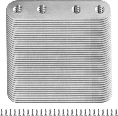 Obrázek produktu pro 40 plochých spojek z nerezové oceli 80 x 17 mm – spojovací desky – spojky na dřevo – pozinkované kovové ploché spojky s otvory