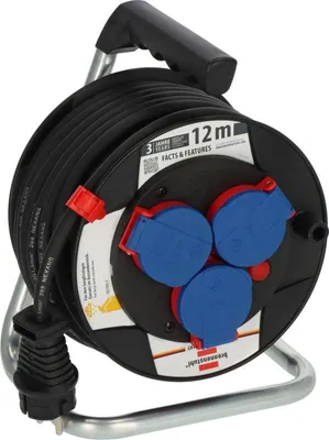 Produktbild von Kabeltrommel Garant Kompakt Kabel-L.12m IP44 D.180mm Kabel:Gummi schwarz Kunststoff IP44