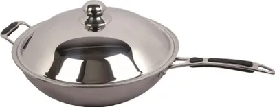 Obrázek produktu pro Indukční wok pánev Combisteel 62,5 cm – profesionální, s kulatým dnem, nerezová ocel
