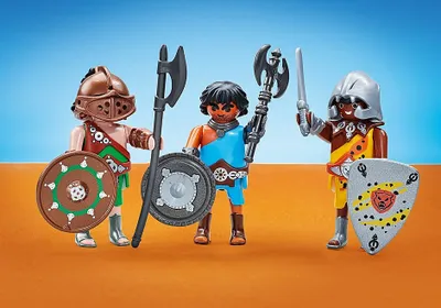 Image de PLAYMOBIL 6590 TROIS gladiateurs (emballage sous film plastique) …