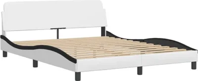 Productafbeelding van Bedframe "Dover" kunstleer zwart en wit 160x200 cm