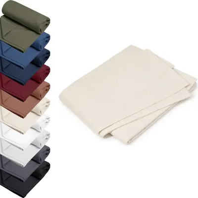 Produktbild von DOPPELPACK Bettlaken ohne Gummizug 200x220 cm Haustücher 100% RENFORCE Baumwolle Betttücher Tischdecken, Farbe: Creme