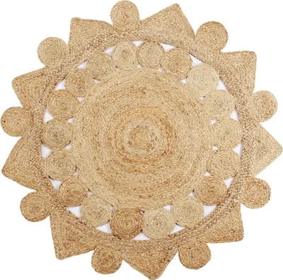 Image de Tapis fait à la main Jute tressée 150 cm