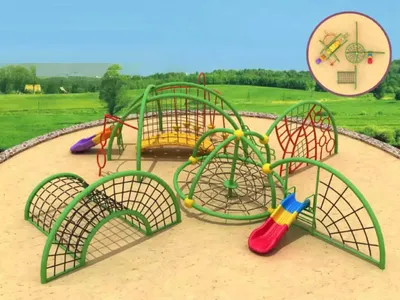 Productafbeelding van Speeltoestel met glijbanen, klimrekken en een doolhof, een buitenspeelplaats voor kinderen