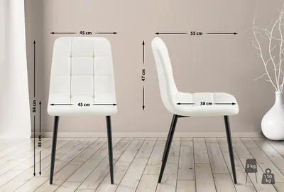 Produktbild von Esszimmerstuhl HLO-CP97 Kunstleder  weiß