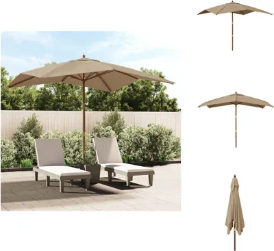 Produktbild von vidaXL Sonnenschirm mit Holzmast Taupe 300x300x273 cm -  Sonnenschirme & Sonnenschutze