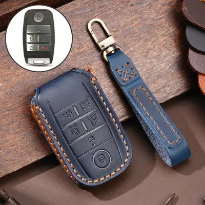 Immagine prodotto di Per Kia C134 6-button Auto Hallmo Case con copertura in pelle protettiva (blu)