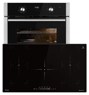 Produktbild von Autarkes Herdset: 60cm Einbaubackofen BO8810SS + 90cm Induktionskochfeld IH89005FZ | Grill | Heißluft | Teleskopauszüge | Automatik-Timer | 2-fach Wärmeschutzverglasung | SET8810IH890FZ