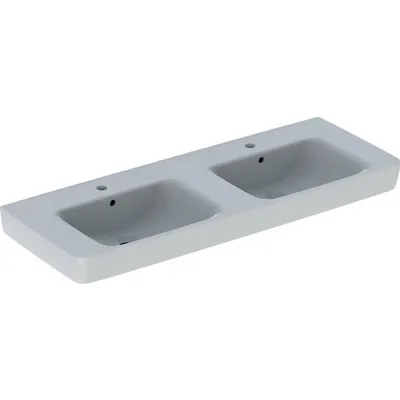 Immagine prodotto di Geberit Renova Plan, lavabo double, 130x48 cm, 1 trou pour robinet, avec trop-plein, 501710, 501.710.00.8, 501.710.00.8