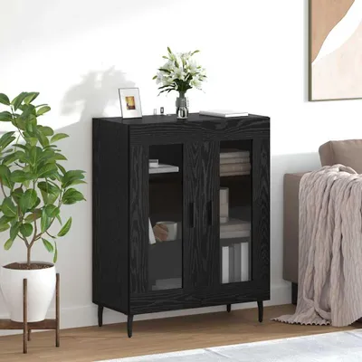 Immagine prodotto di vidaXL Credenza look rovere nero 69,5 x 34 x 90 cm Materiale a base di legno