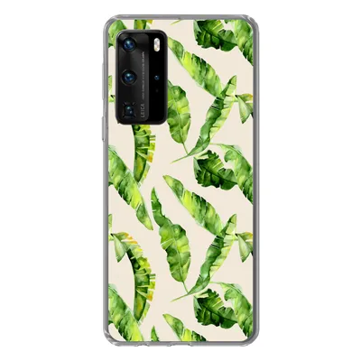 Produktbild von MuchoWow® Handyhülle Schutzhülle Hülle für Huawei P40 Pro Blatt - Tropisch - Muster Silikon Softcase Handy Hülle - Schutz