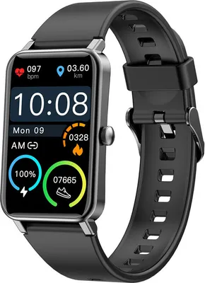 Image de Sport Smart Watch Hommes Femmes 1,57 pouces Full Touch Fitness Tracker IP68 étanche Smartwatch pour Android IOS Phone Noir