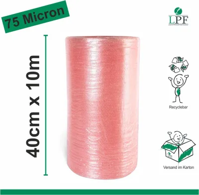 Produktbild von Luftpolsterfolie Breite 40cm x Länge 10m Blasenfolie Noppenfolie