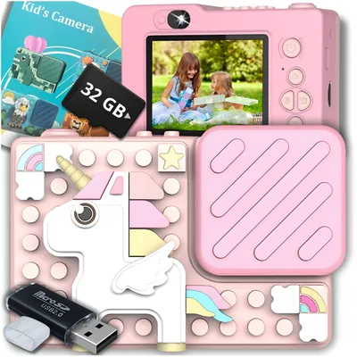 Zdjęcie produktu dla APARAT FOTOGRAFICZNY CYFROWY DLA DZIECI 40 Mpx KAMERA SELFIE GRY + KARTA 32GB