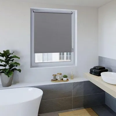 Produktbild von Unyqoos® Verdunkelungsrollo Klemmfix 50 x 160 cm, Grau – Thermorollo Polyester ( 100), ohne Bohren, blickdicht & Sonnenschutz für Fenster/Türen