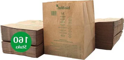 Immagine prodotto di sacchi di carta per rifiuti GFT da 7 litri - 160 sacchi di carta kraft - Resistenti all'umidità - Doppio fondo - Germany
