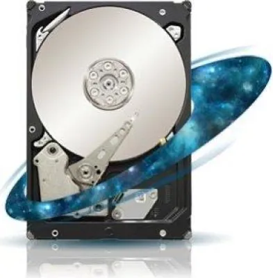 A hard drive with a galaxy-like swirl around it.